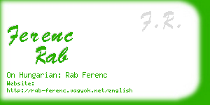 ferenc rab business card